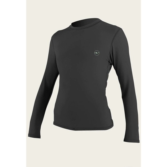 Womens O’Neill Long Sleeve UPF 30+ Sun Shirt Rash Guard Black Size Large - Picture 1 of 6